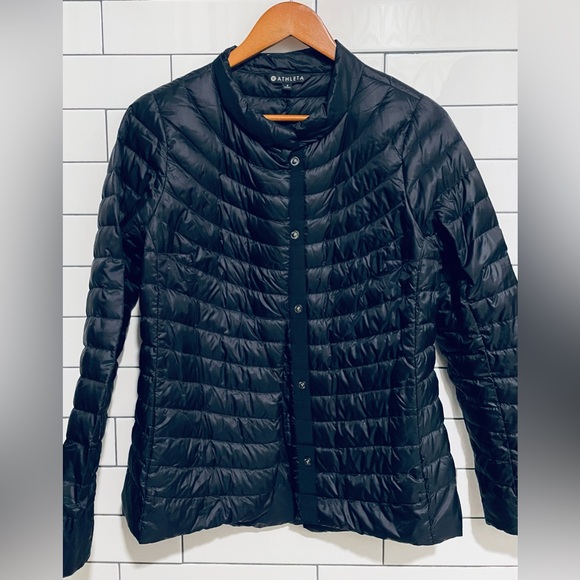 Athleta Downkind black down Puffer Jacket S - Picture 4 of 7